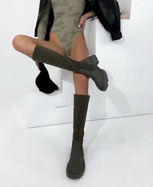 K34-3 Сапоги трубы демисезонные хаки