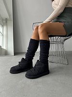 L825 Дутики черные со шнурком спереди